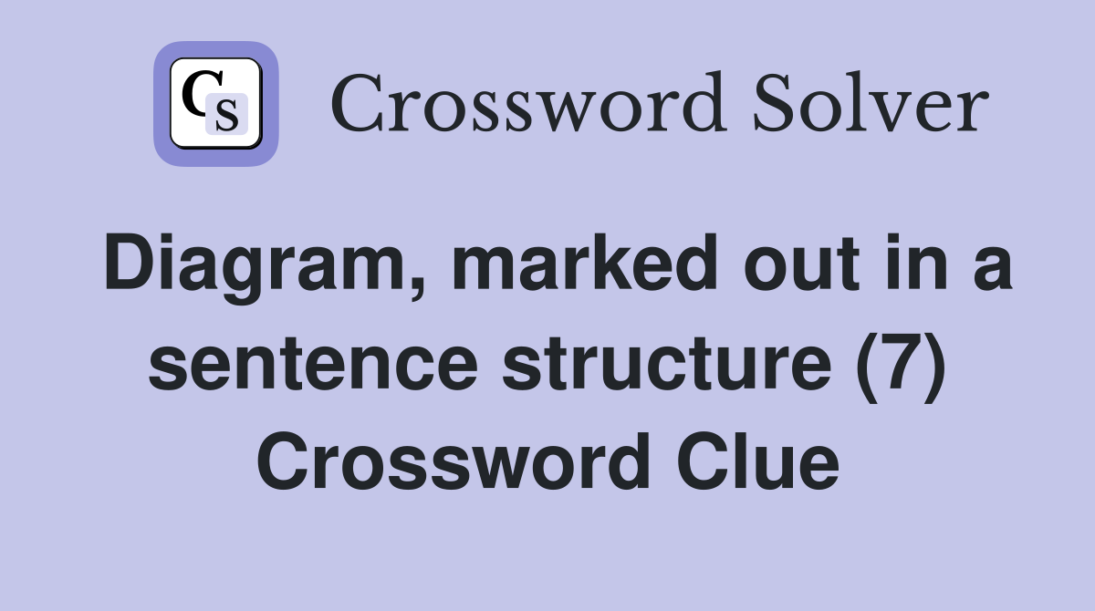Diagram, marked out in a sentence structure (7) Crossword Clue